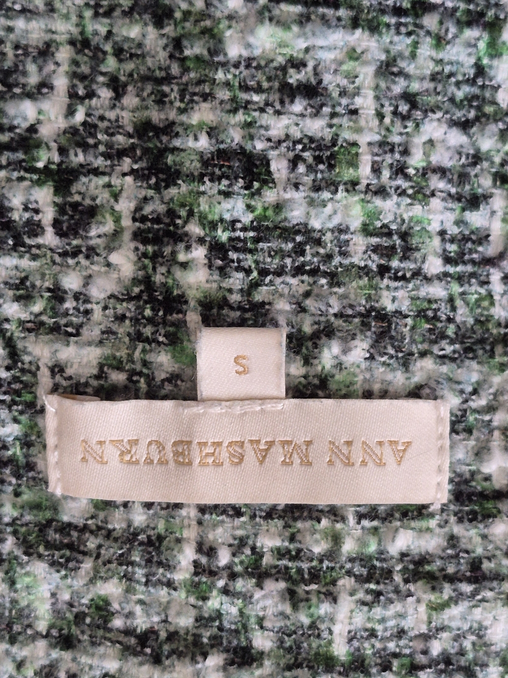 ANN MASHBURN Green Tweed Short-Sleeve Top - Picture 2 of 6